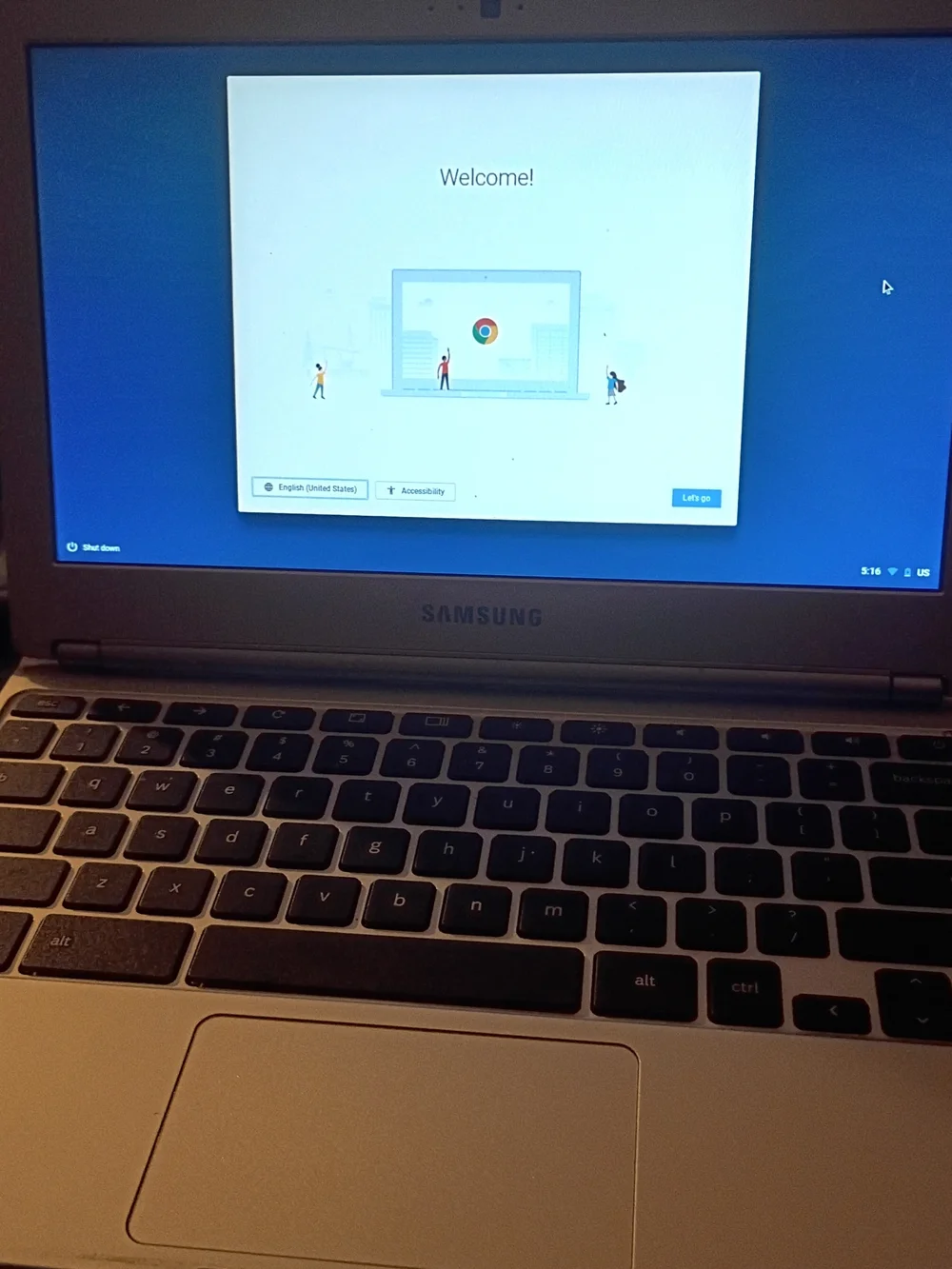 Samsung Silver Chromebook Laptop - Chrome OS